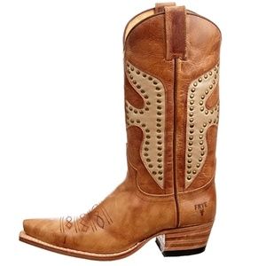 FRYE LEATHER COWBOY BOOTS "daisy duck"